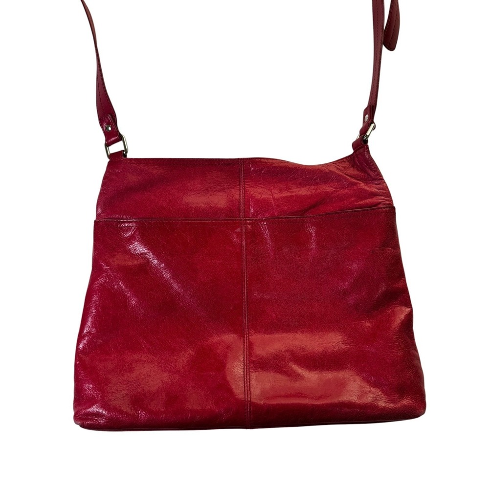 HOBO International Red Leather Crossbody Shoulder Bag Adjustable Strap - Picture 3 of 10